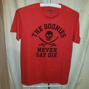 LootCrate The Goonies Never Say Die T-Shirt Pirate Skull Swords Red Black Medium